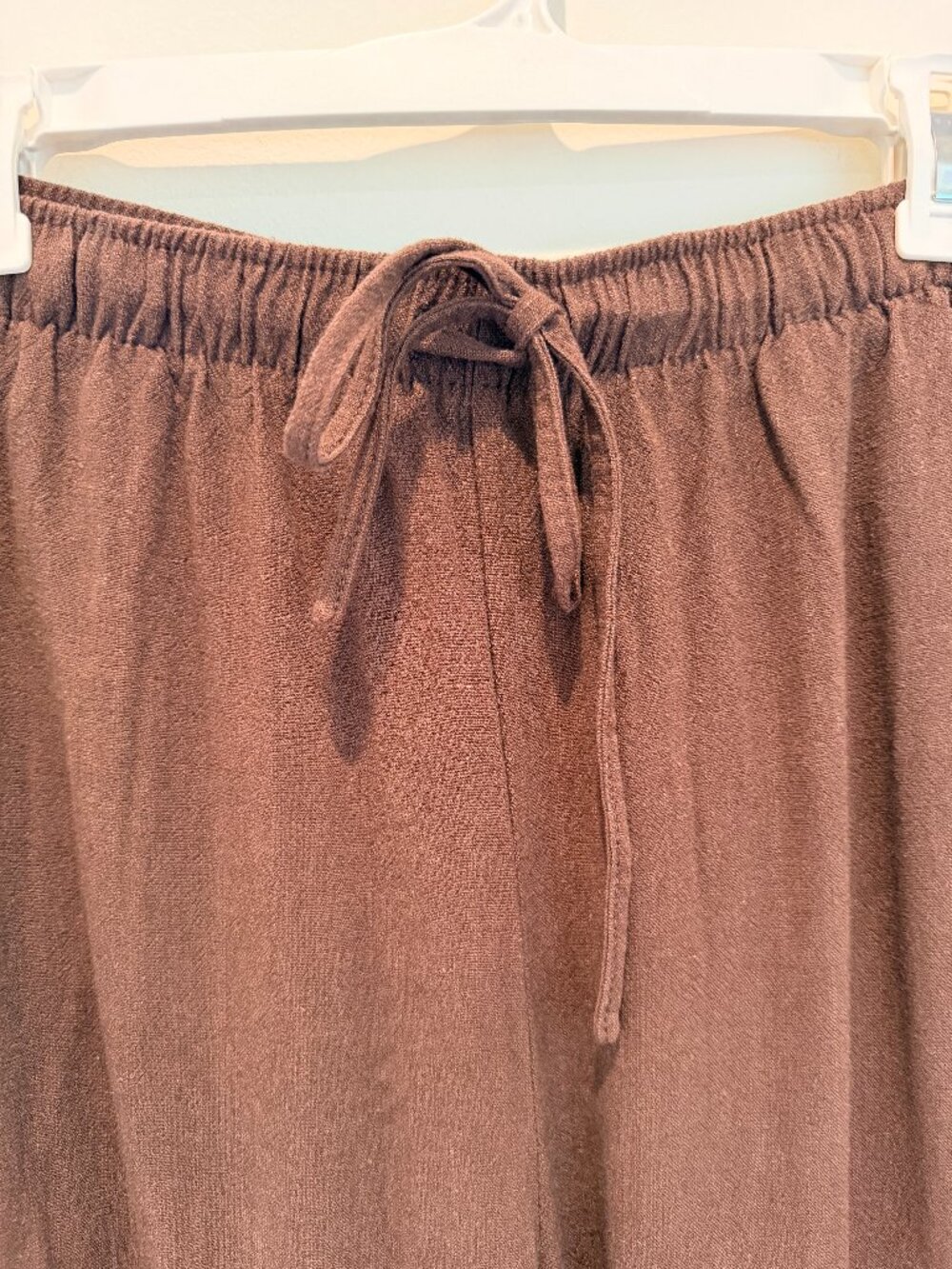 Blenca Brown Linen Drawstring Lightweight Pants Size L